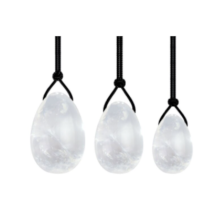 (3 White Crystal Eggs, Jade) Yoni Egg Rose Quartz Jade Women Kegel Ben Wa Balls Crystal Bondage Kink Bdsm