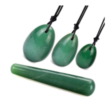 (Aventurine Egg Set, Jade) Yoni Egg Rose Quartz Jade Women Kegel Ben Wa Balls Crystal Bondage Kink Bdsm