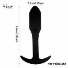 (Black, 9.6cm) Silicone Black Pink Purple Dildo Butt Plug Set Bdsm Anal Training Fetish