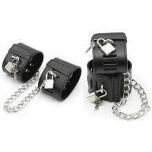 (Black-Set, 1) Locking Wrist Ankle Cuffs Lockable Bondage Kink Bdsm Fetish Restraints