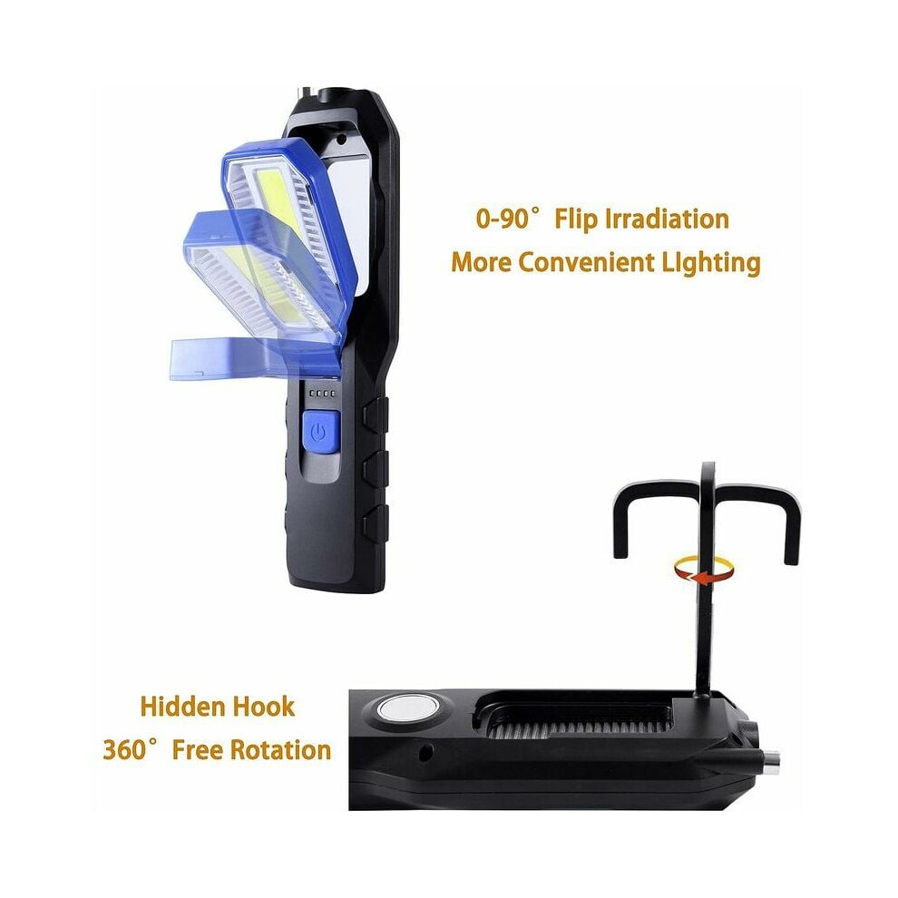 Versatile Rechargeable Work Light With Magnetic Pivot Back, 90 Degree Rotatable Light Head Ensures Optimal Illumination For All Tasks, Ideal For Road 9169997061850