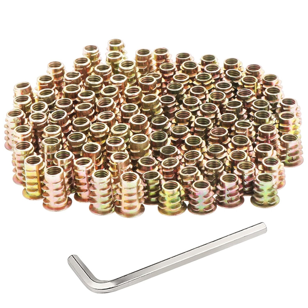 Zinc Alloy Threaded Insert Nuts, Hex Socket Drive For Carbon Steel Furniture Screws, Strong And Durable, Not Easy To Break, Smooth Burr-Free Finish, 9128293074032