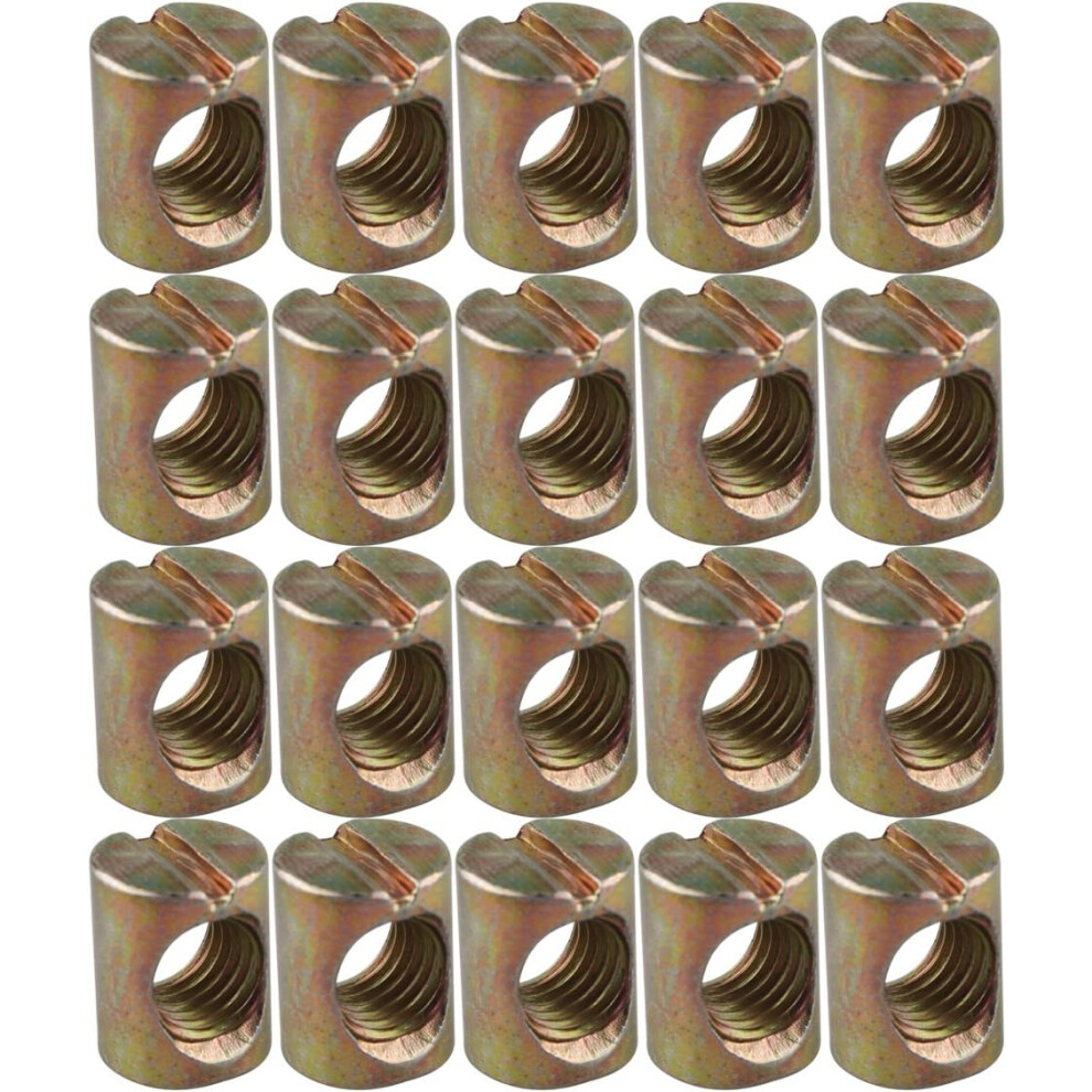 Barrel Bolts With Acid And Alkali Resistance, Corrosion-Proof Cross Dowel Slotted Furniture Nut For Repairing Furniture (M6 X 12Mm) 9405630171419