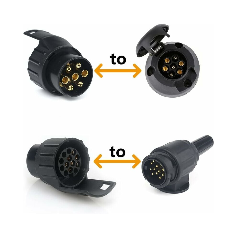 Trailer Adapter For European Trailers, Reliable Connection Waterproof 13 Pin To 7 Pin Socket Converter For Effortless Power Transmission 9169997062697