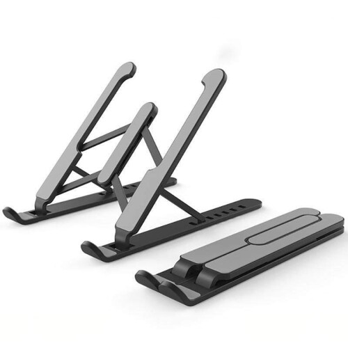 (Black) Computer Laptop Notebook Folding Anti-Skid Stand Home Office Accessories