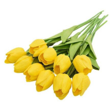 (Yellow) Colourful Tulips Artificial Flowers Home Decor