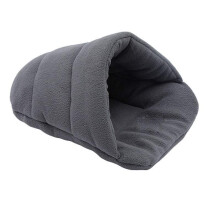 (Grey, L) Pet Beds Soft Warm Pet Cave Igloo For Small Dogs Or Cats