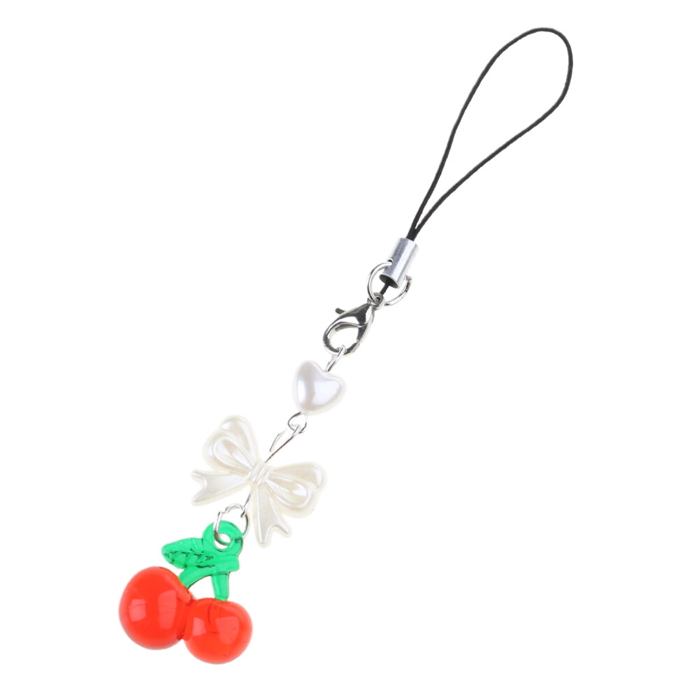 Stylish Cherry Phone Charm Handcrafted Cherry Phone Pendant 7732000841668