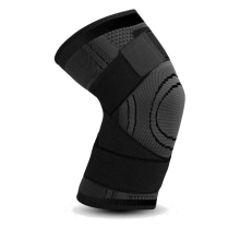 (Black-Item, XL) Elastic 3D Pressurised Knee Brace Compression Support Knee Sleeve