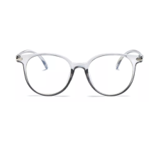 (Grey) Women Glasses Frame Men Anti Blue Light Eyeglasses Frame Vintage Round Clear Lens Glasses Optical Spectacle Frame