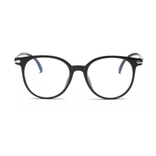 (Bright Black) Women Glasses Frame Men Anti Blue Light Eyeglasses Frame Vintage Round Clear Lens Glasses Optical Spectacle Frame