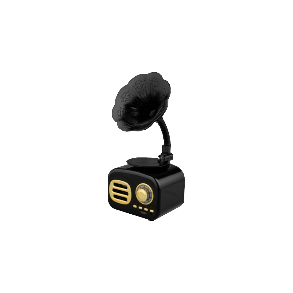 Photos - Speakers Retro Bluetooth Speaker Music Player Vintage Wooden  With Mic- Black