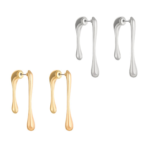 Boucles d'oreilles pendantes simples et irrégulières,-Argent 1