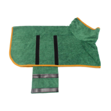 (L, 1) Green Microfibre Absorbent Pet Bathrobe Dog Clothing