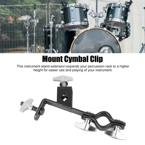 Multi-Functional Metal Cymbal Stand Clamp Extension for Percussion Drums 2
