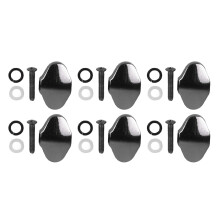 6 Stück Gitarren-Stimmwirbel Maschinenkopf, schwarze Schrauben