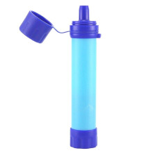 (Blue) Outdoor Water Filter Straw Filtration System Purifier For Emergency Preparedness Camping Traveling Backpacking