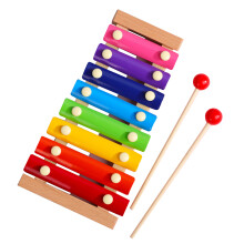 Kinder-Xylophon 8 Töne Buntes Holzglockenspiel mit 2 Schlägeln