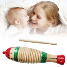 Percussione Latin Fish Shaped Guiro Strumento Musicale in Legno per Bambini Colorato