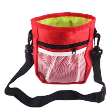 (Red) Portable Dog Snack Bag Pet Training Accessories
