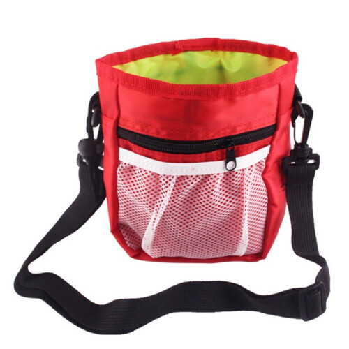 (Red) Portable Dog Snack Bag Pet Training Accessories