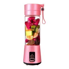 (Pink) 6 Blades Portable Blender Bottle Travel Usb Electric Juicer Cup Machine