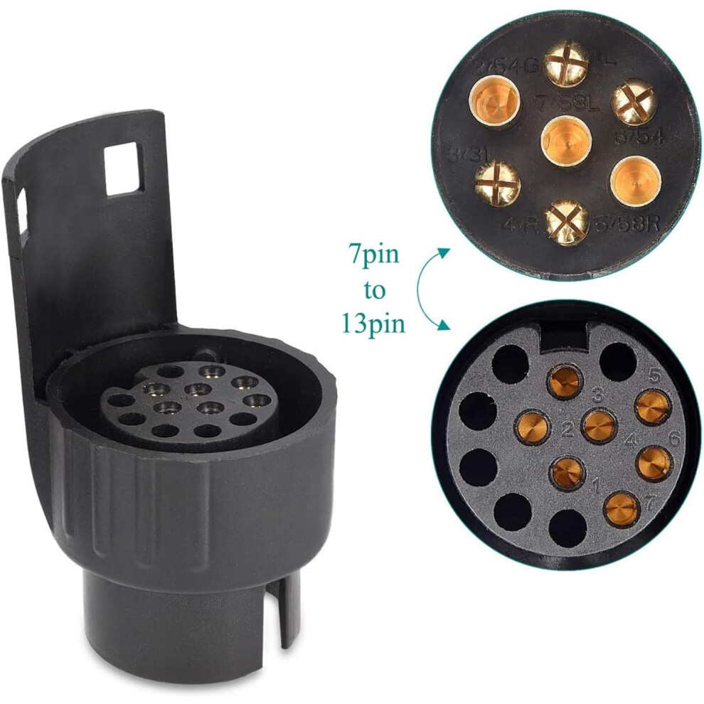 13 To 7 Pin Towing Socket, European Standard Trailer Connector Waterproof Secure Connection For Trucks Caravans 9169997062925