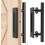 Double-Sided Design Barn Door Handle Set, Heavy Duty Solid Steel Sliding Barn Door Handles, Flush Pull for Interior Exterior Doors, Rustic Matte 1