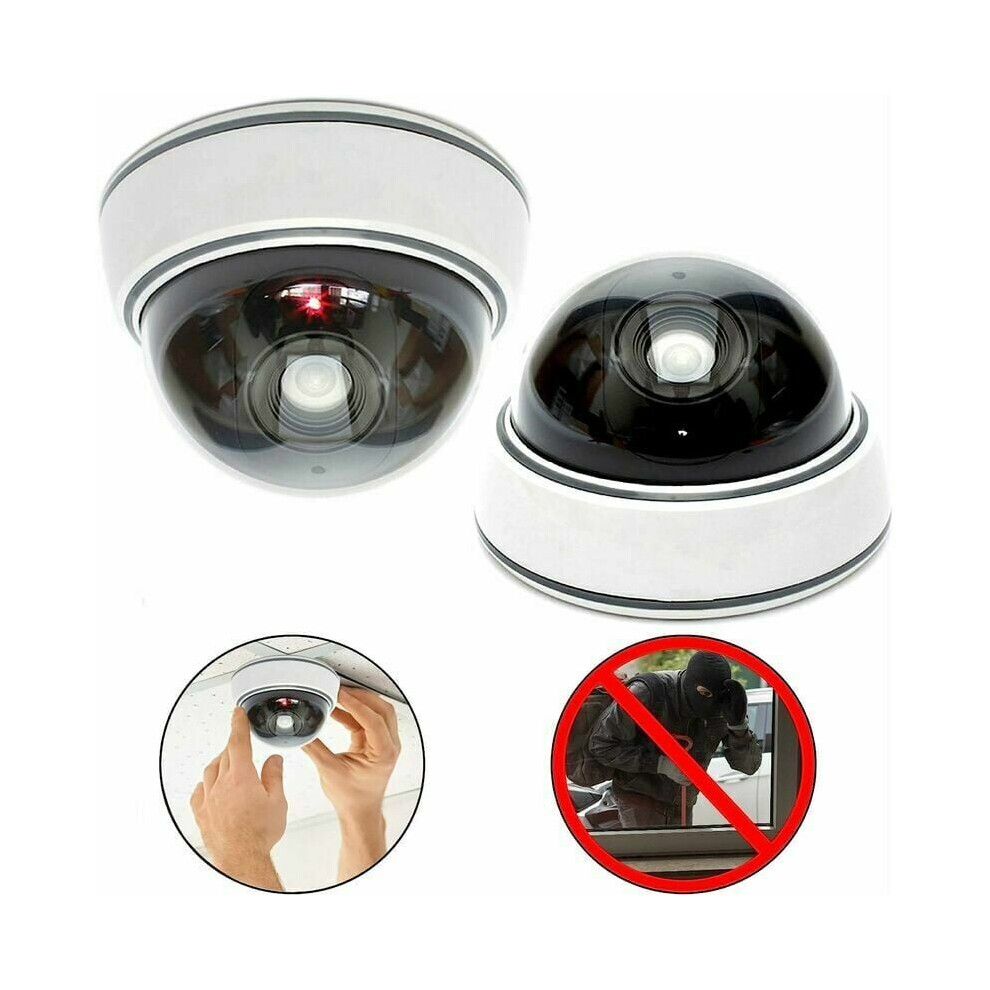 Security Camera Dummy, Realistic Design Theft Deterrent, Flashing Red Light, Battery Operated, Easy Installation, No Wiring Required, Cost Effective 9405630845372