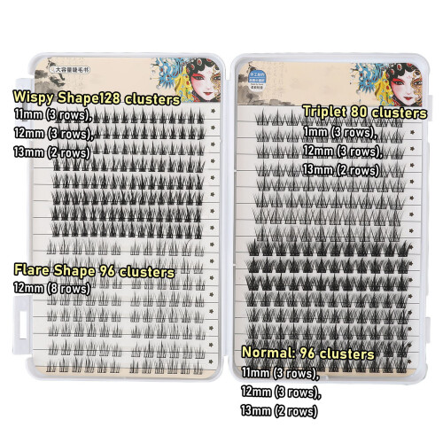 400 Clusters Individual Eyelash Extensions Soft Fluffy Reusable Mixed Length 2