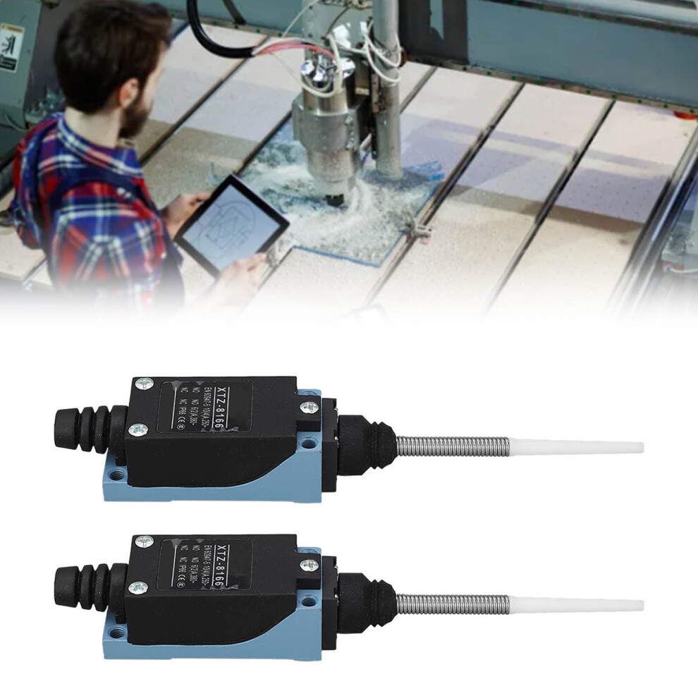 2 Pcs Ip66 Spring Momentary Limit Switch 10A Universal Rod 250V/380V 5051375928685