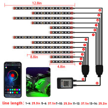 12PCS Motorcycle LED Light Kit RGB Colorful Waterproof APP BT Connection