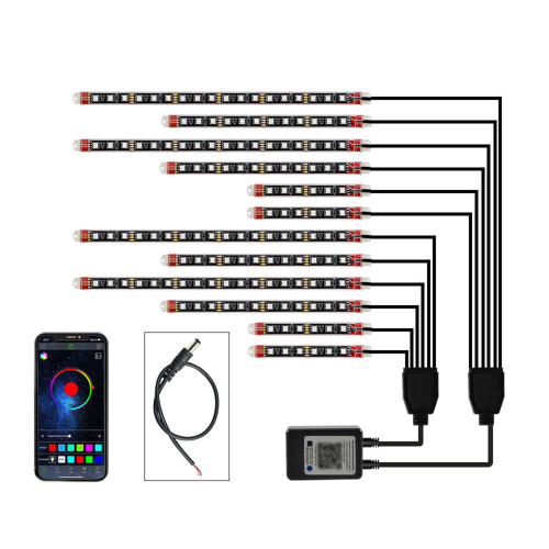 12PCS Motorcycle LED Light Kit, 16M Colors, IP65 Waterproof, Bluetooth APP Control 2