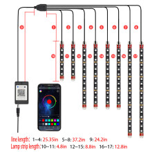 8PCS Motorcycle LED Light Kit RGB APP Control Waterproof 16M Colors
