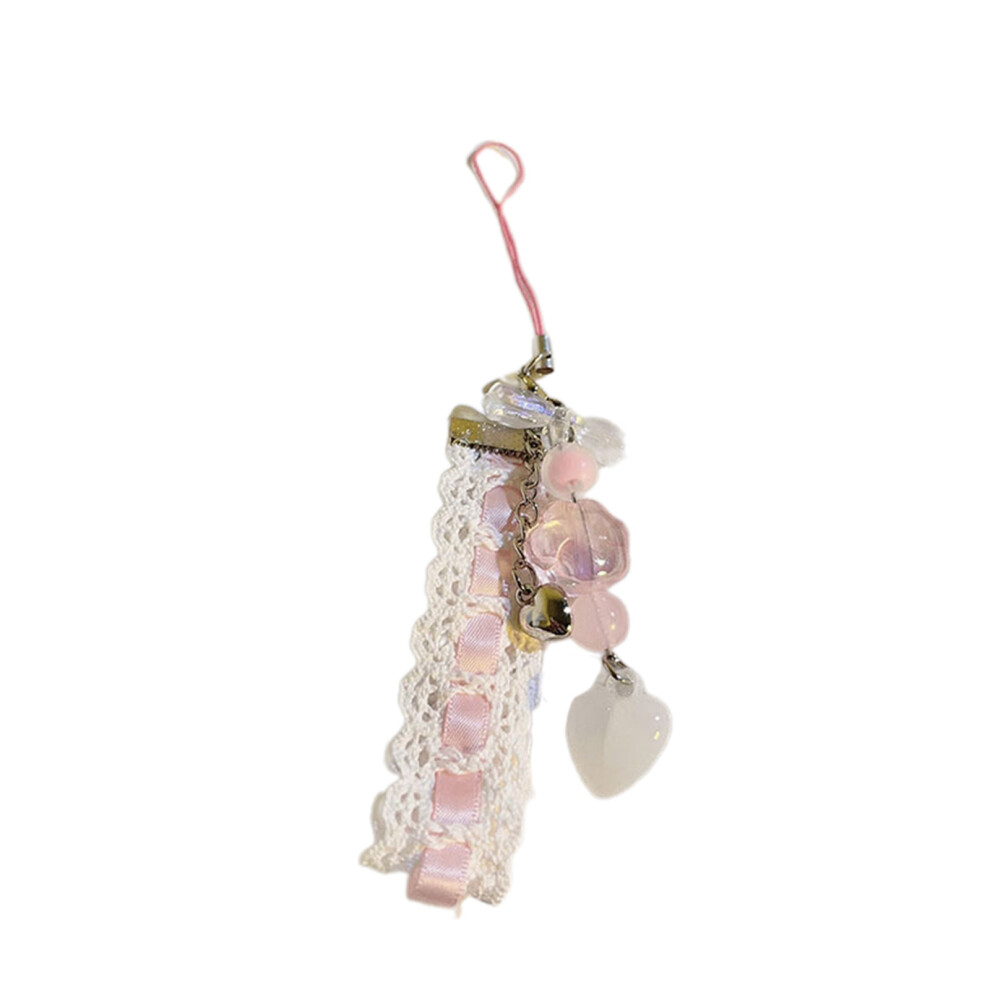 Heart Phone Pendant Stylish Phone Charm Multifunctional- Pink 7732000837463