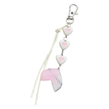 Fashionable Phone Lanyard Florals/Heart/Fishtail Keyring-White