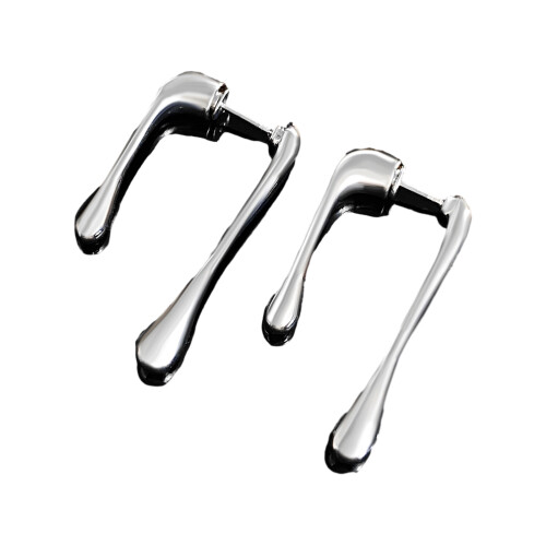 Boucles d'oreilles pendantes simples et irrégulières,-Argent