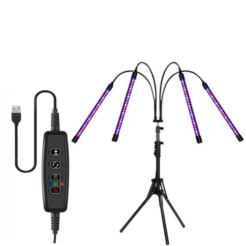 Zusammenklappbare Pflanzenlampe mit verstellbarem Ständer und Timer Black 1