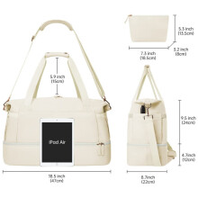 Borsa da weekend versatile con scomparto per scarpe, materiale impermeabile, perfetta come accessorio personale per i voli.
