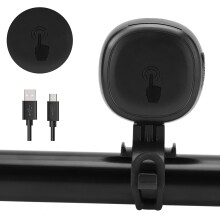 Buzina de bicicleta com volume ajustável, campainha elétrica de silicone macio com bateria recarregável, construção à prova d'água que garante