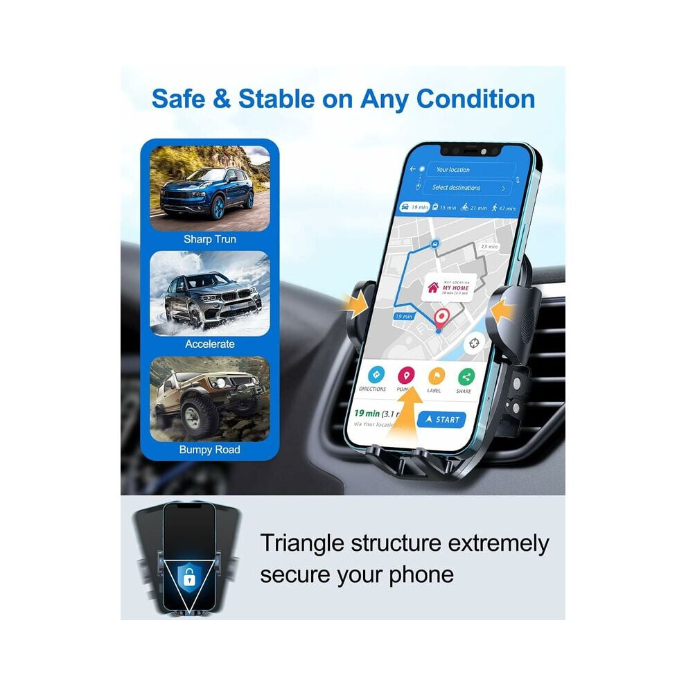 Aircraft Grade Car Phone Holder Mount, Latest Upgraded Air Vent Clip Ensures Secure Grip, Broad Compatibility For Iphone Samsung & Smartphones 9169997064813