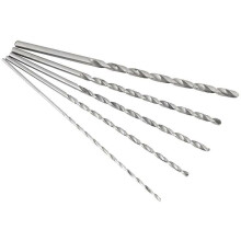 Hochgeschwindigkeitsstahl-Extra-Langbohrer-Set, 2 mm bis 5 mm Durchmesser, präzisionsgeschliffen für saubere Schnitte in Holz und Kunststoff,