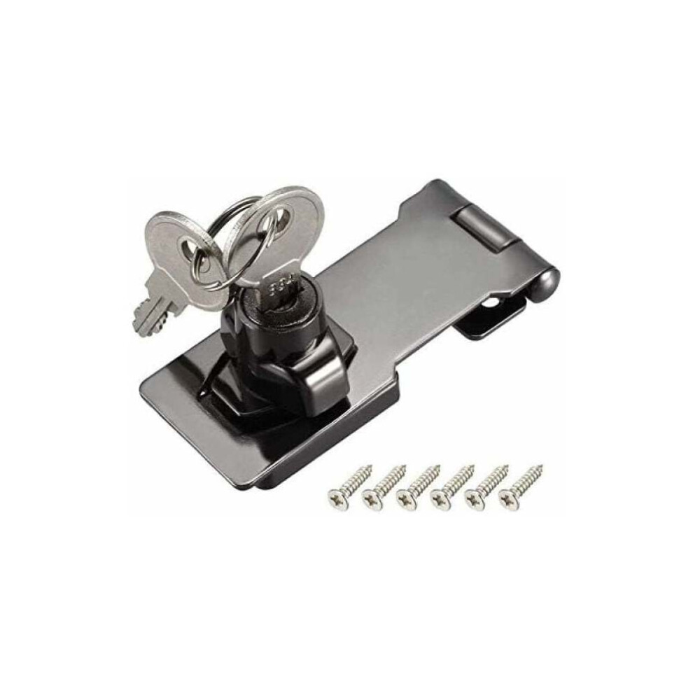 Hasp Lock, With Solid Metal Material For Durable Use, Automatic Fast Security Lock Ensures Quick Protection, Wide Applications Including Cabinets, 9405630888546