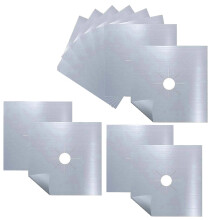 (Silver) Reusable Gas Range Stovetop Protector Liner Cover For Cleaning Kitchen