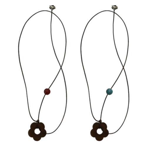 Collier Long élégant avec pendentif à breloque fleur,-Rouge 1