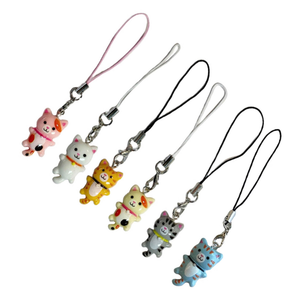 Cute Resin Cat Keychain Lovely Cartoon Cat Pendant Phone-B 7732000885839