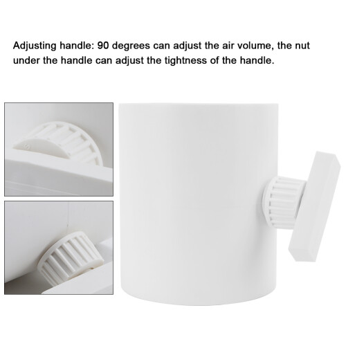 Backflow Preventer for Ventilation Systems, Extractor Fan Vent Manual Airflow Control Valve with 90 Degree Adjustable Handle, Ducting Insert Backdraft 1