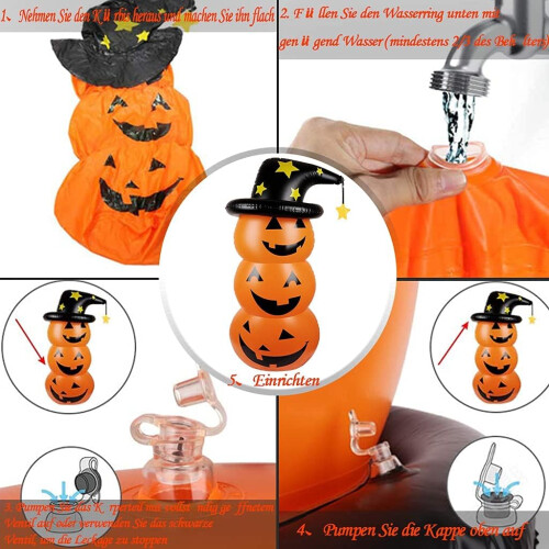 Φουσκωτή διακόσμηση για το Halloween, αδιάβροχο ύφασμα πολυεστέρα, ιδανικό για 2