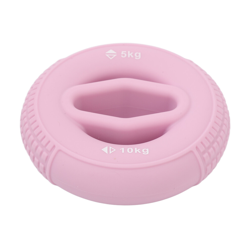 Pink Silicone Hand Grip Strengthener Ring 5-10Kg For Finger & Forearm Workout