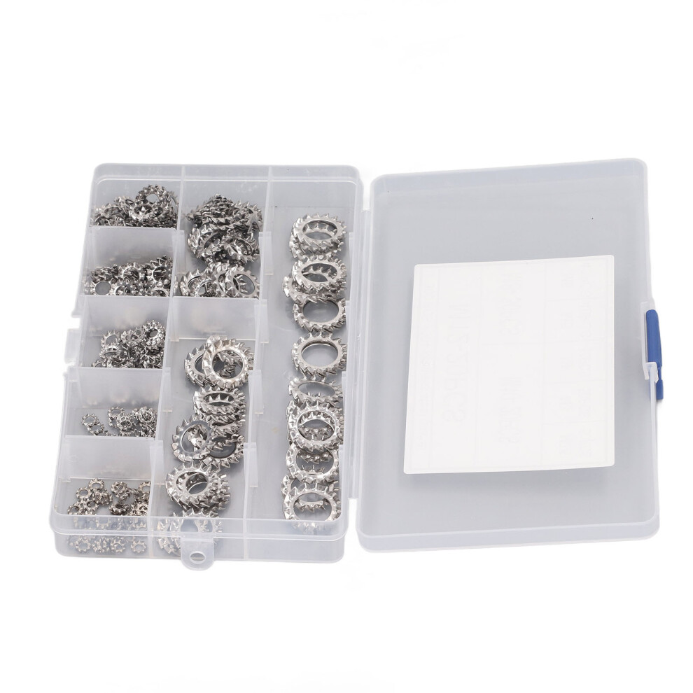 300Pcs Stainless Steel External Tooth Washers M2.5âM12 Assortment 4681375952512